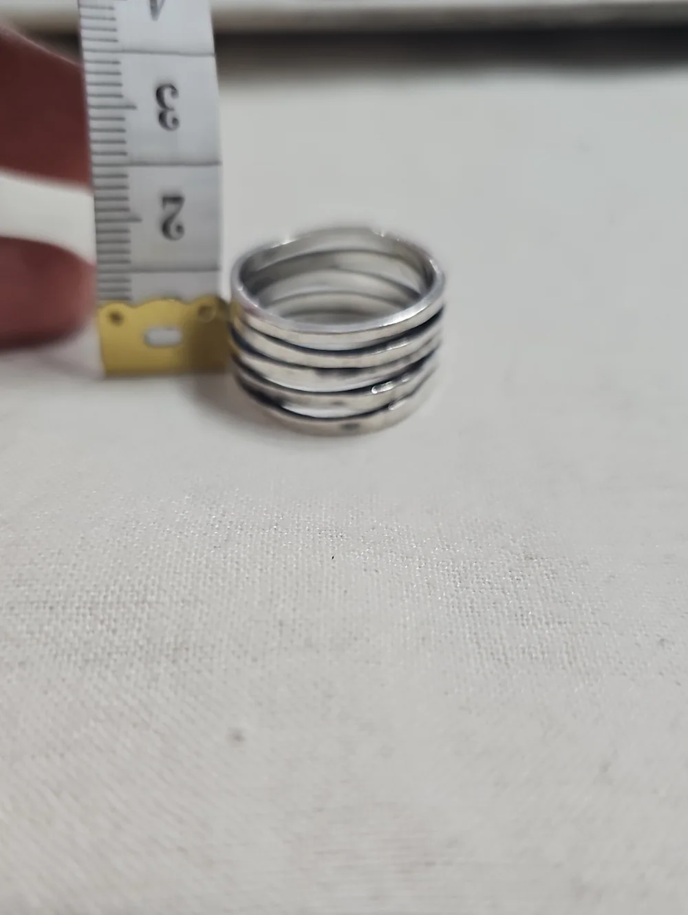 James Avery Retired 925 Sterling Silver 5 Hammer Stacked Hammered Ring